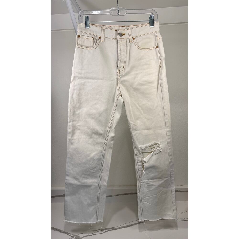 BDG White Denim‎ Loose Straight Leg Jeans Size 26 Women's High Rise 28" inseam
